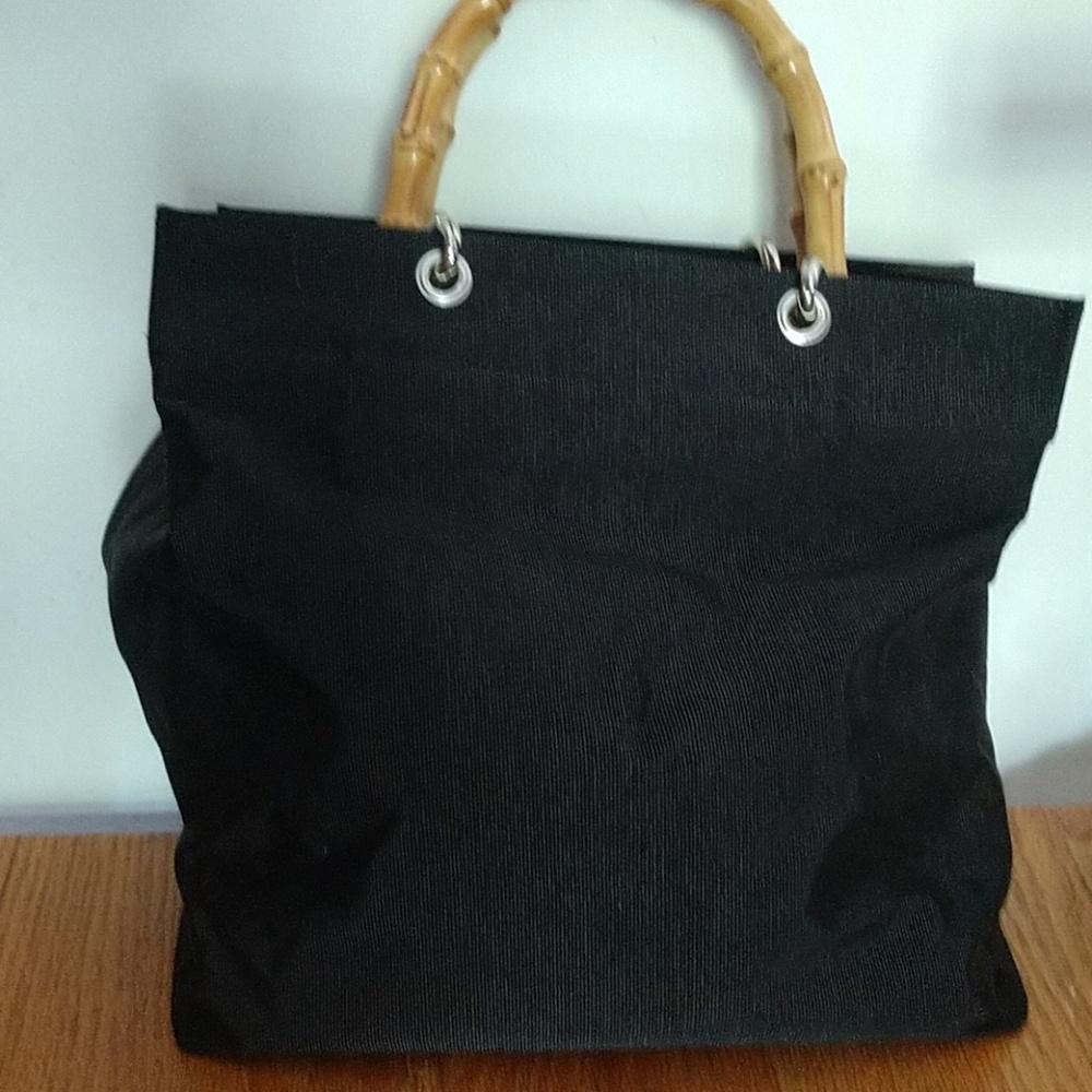 #4 durable "File" Fabric Bamboo Handled Shopper Sunny Hawaii NWOT - Picture 7 of 16